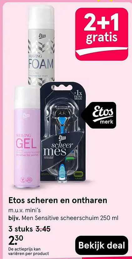Etos scheren en ontharen 2+1 gratis