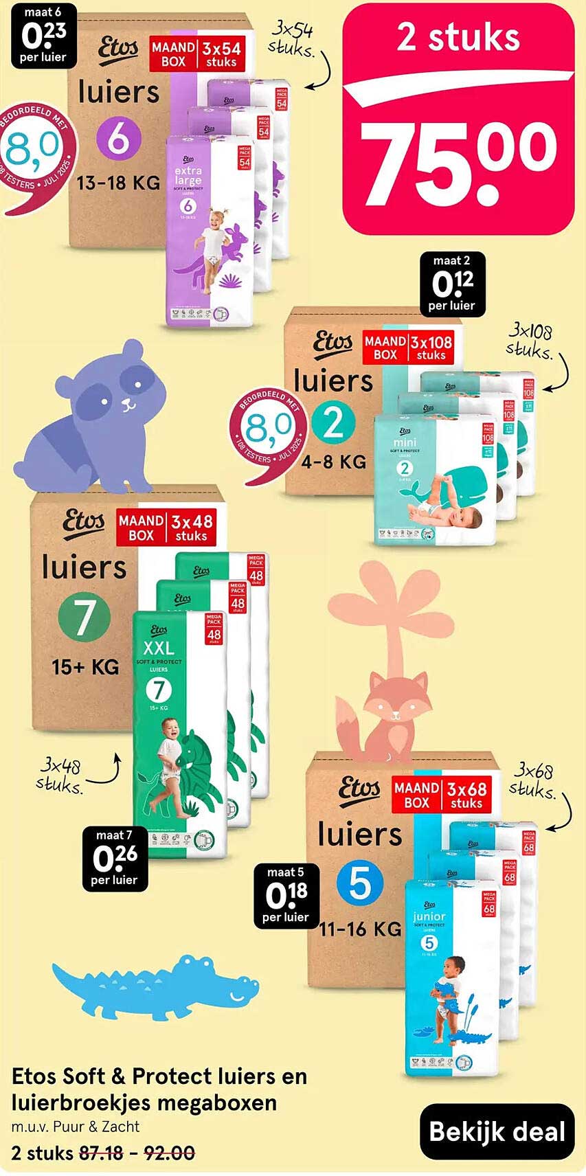 Etos Soft & Protect luiers en luierbroekjes megaboxen