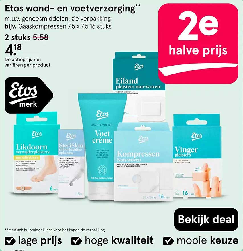 Etos wond- en voetverzorging** 2e halve prijs
