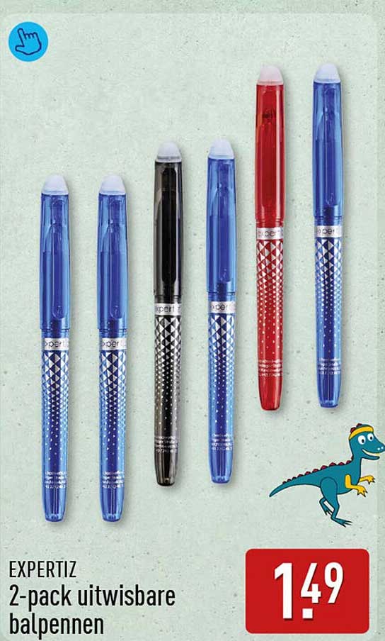 EXPERTIZ 2-pack uitwisbare balpennen