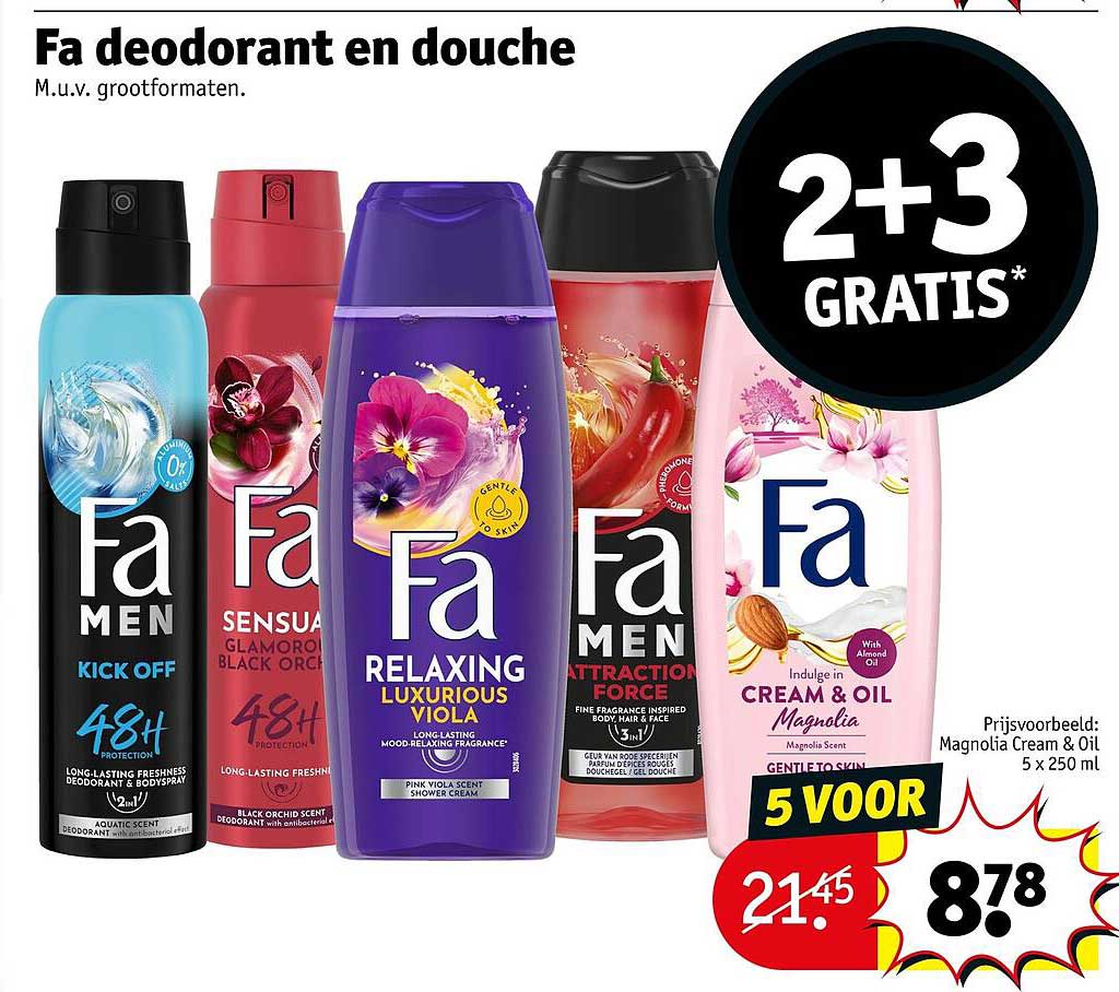 Fa deodorant en douche 2+3 GRATIS*