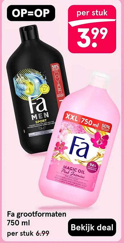 Fa grootformaten 750 ml per stuk