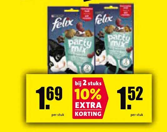 Felix Party Mix bij 2 stuks 10% EXTRA KORTING