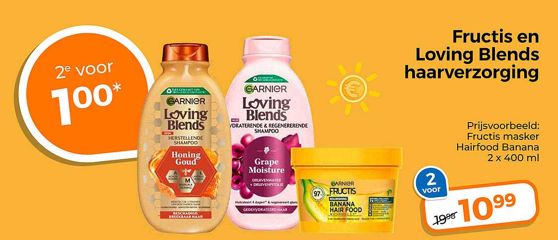 Fructis en Loving Blends haarverzorging 2e voor 100*