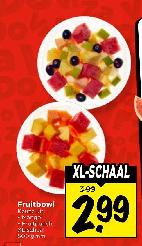 Fruitbowl Keuze uit: Mango Fruitpunch XL-schaal 500 gram