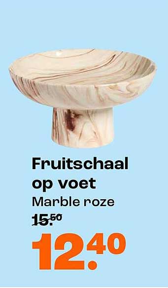 Fruitschaal op voet Marble roze