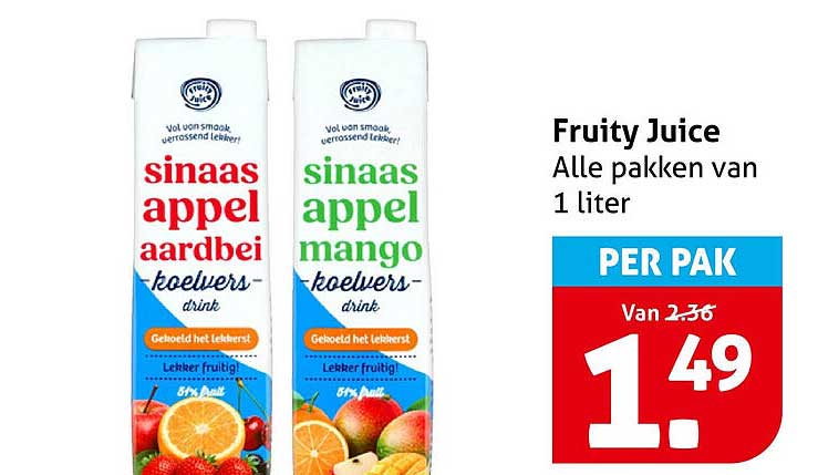 Fruity Juice Alle pakken van 1 liter PER PAK