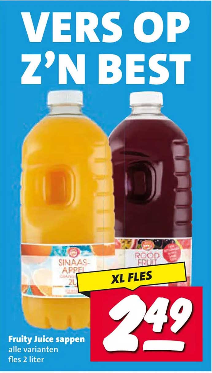 Fruity Juice sappen alle varianten fles 2 liter XL FLES