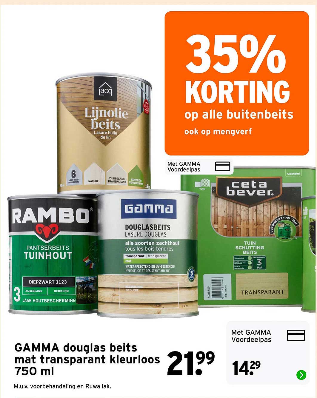 GAMMA douglas beits mat transparant kleurloos 750 ml