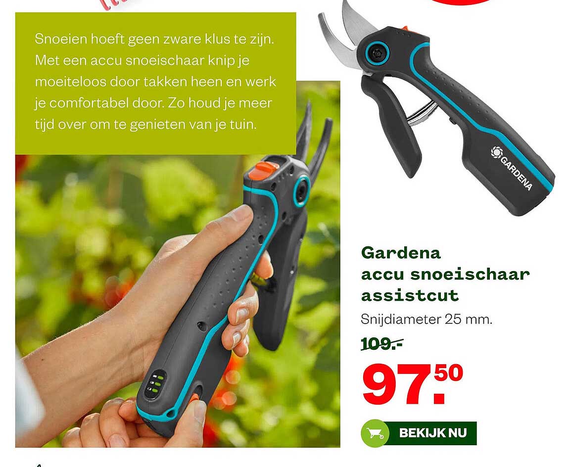 Gardena accu snoeischaar assistcut
