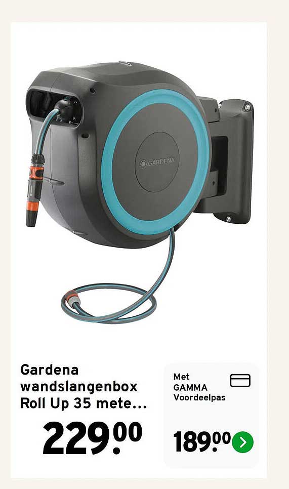 Gardena wandslangenbox Roll Up 35 mete...