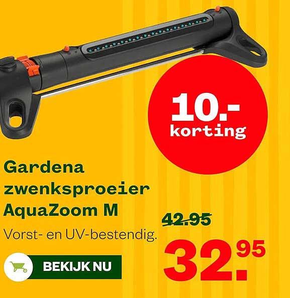 Gardena zwenksproeier AquaZoom M 10.- korting