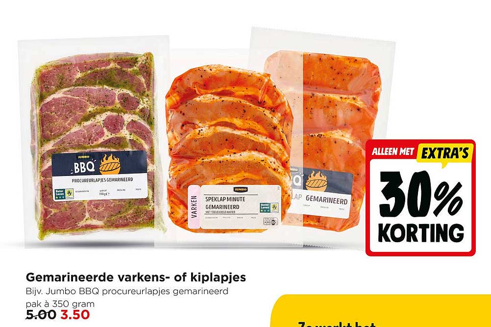 Gemarineerde varkens- of kiplapjes