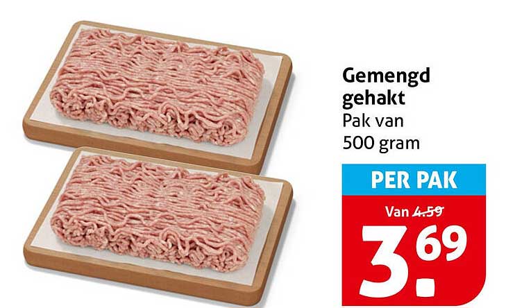 Gemengd gehakt Pak van 500 gram PER PAK