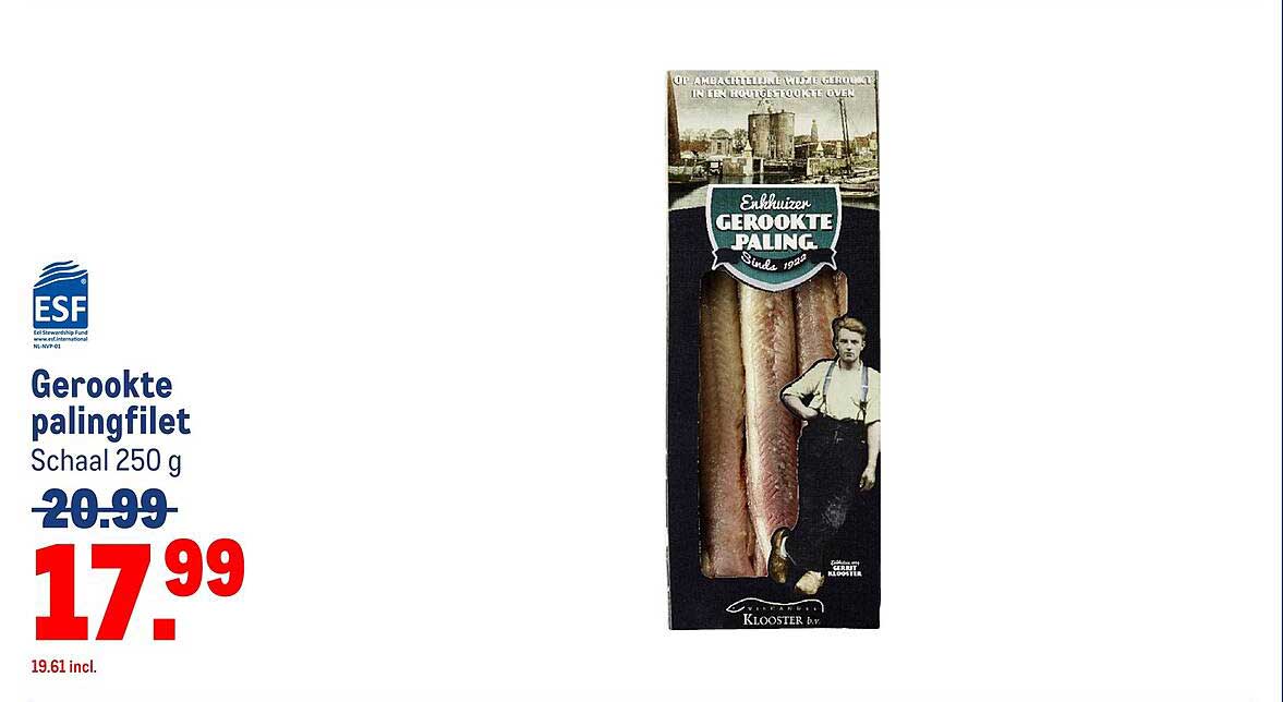 Gerookte palingfilet Schaal 250 g
