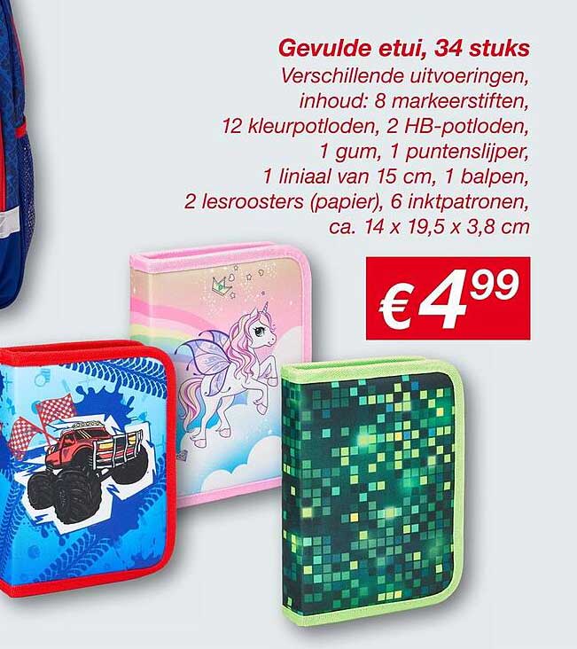 Gevulde etui, 34 stuks