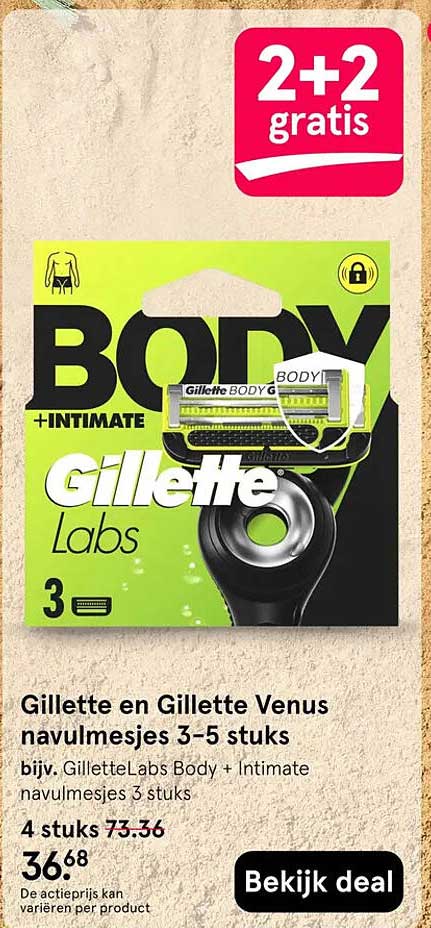 Gillette en Gillette Venus navulmesjes 3–5 stuks 2+2 gratis