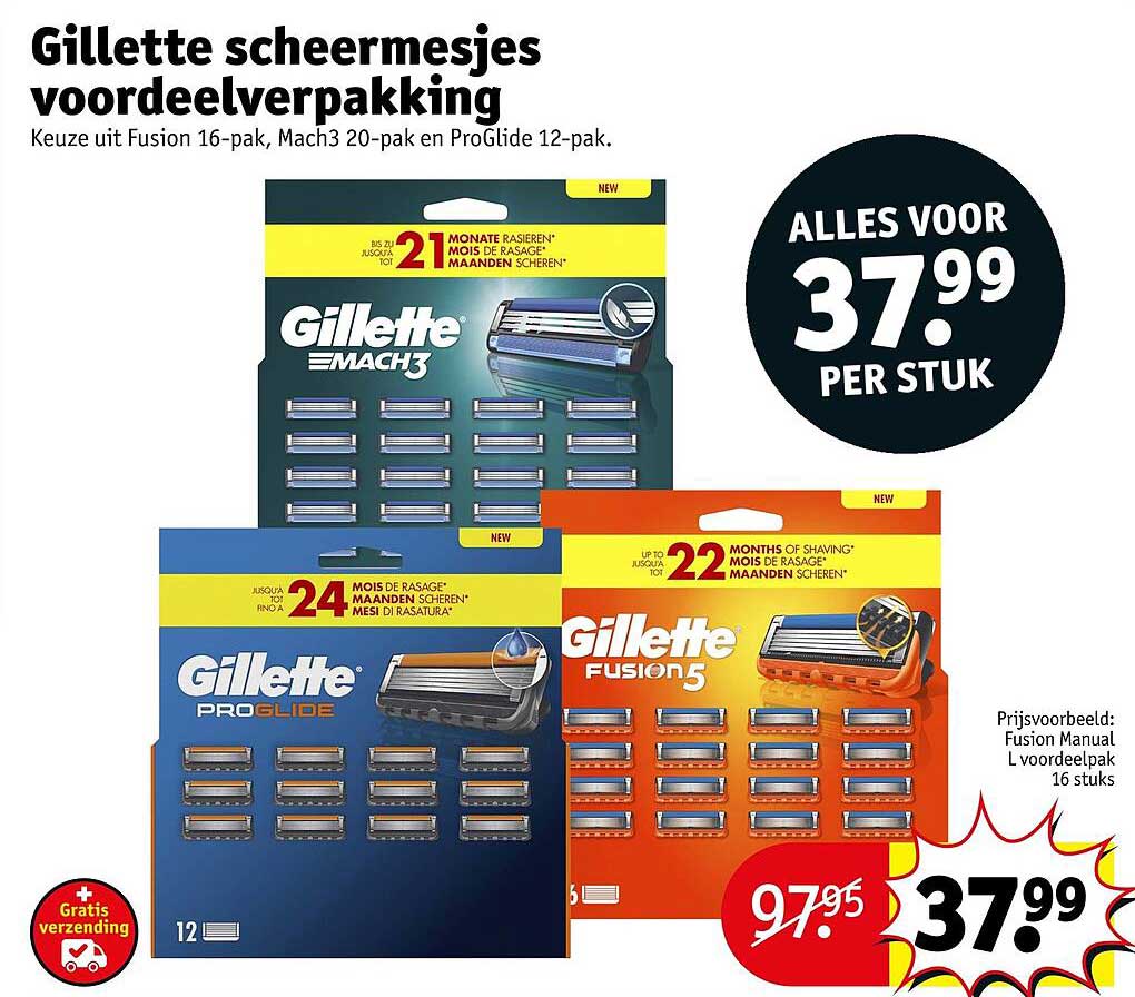 Gillette scheermesjes voordeelverpakking