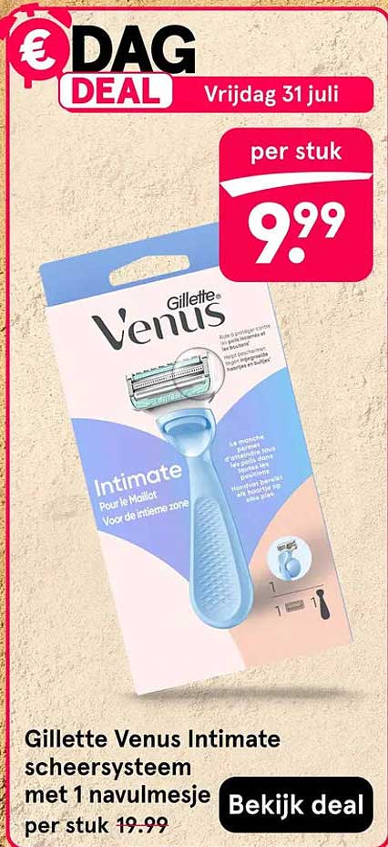 Gillette Venus Intimate scheersysteem met 1 navulmesje