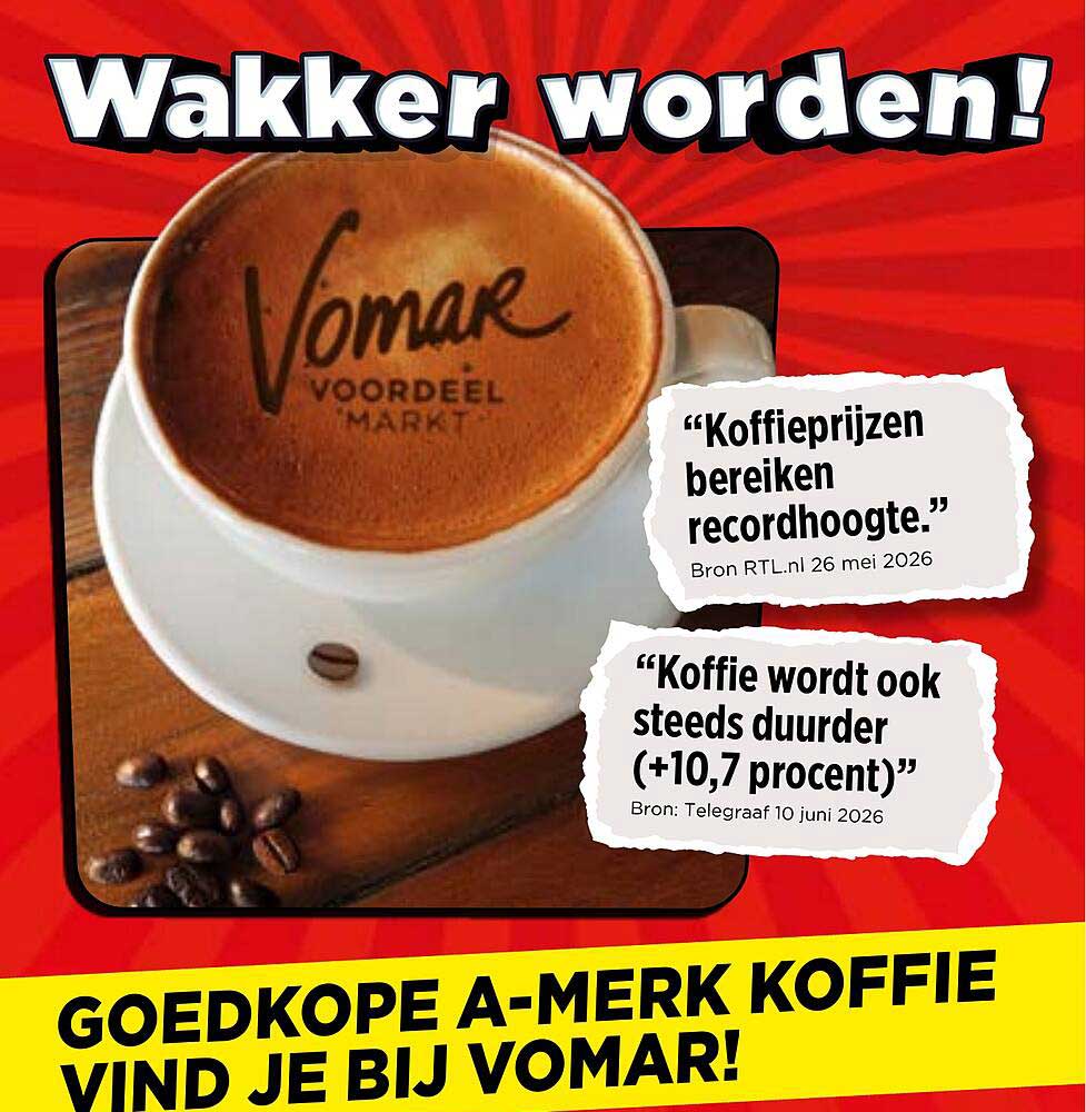 Goedkope A-merk koffie vind je bij Vomar!