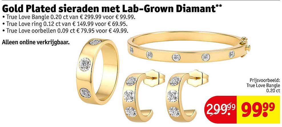 Gold Plated sieraden met Lab-Grown Diamant**