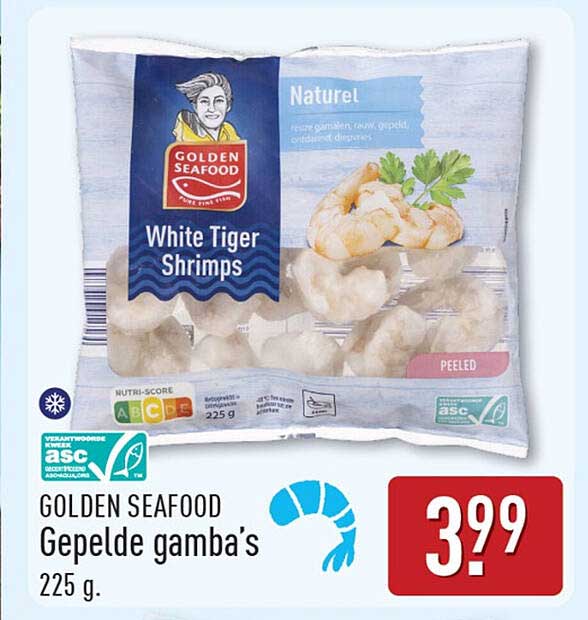 GOLDEN SEAFOOD Gepelde gamba’s 225 g.