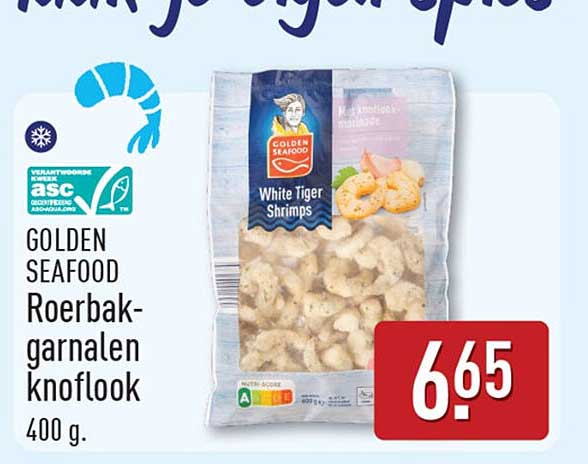 GOLDEN SEAFOOD Roerbak-garnalen knoflook 400 g.