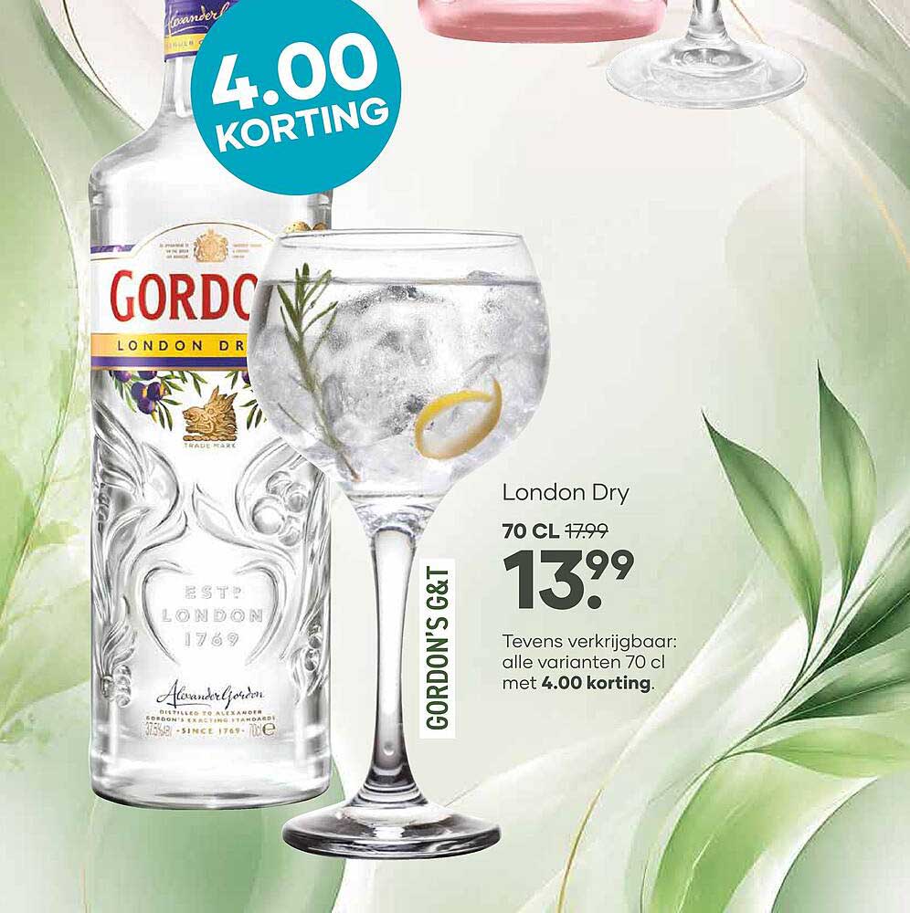 Gordon's G&T London Dry 70 cl 4.00 korting