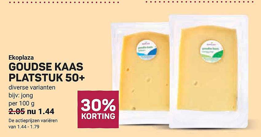 GOU DSE KAAS PLATSTUK 50+ 30% KORTING