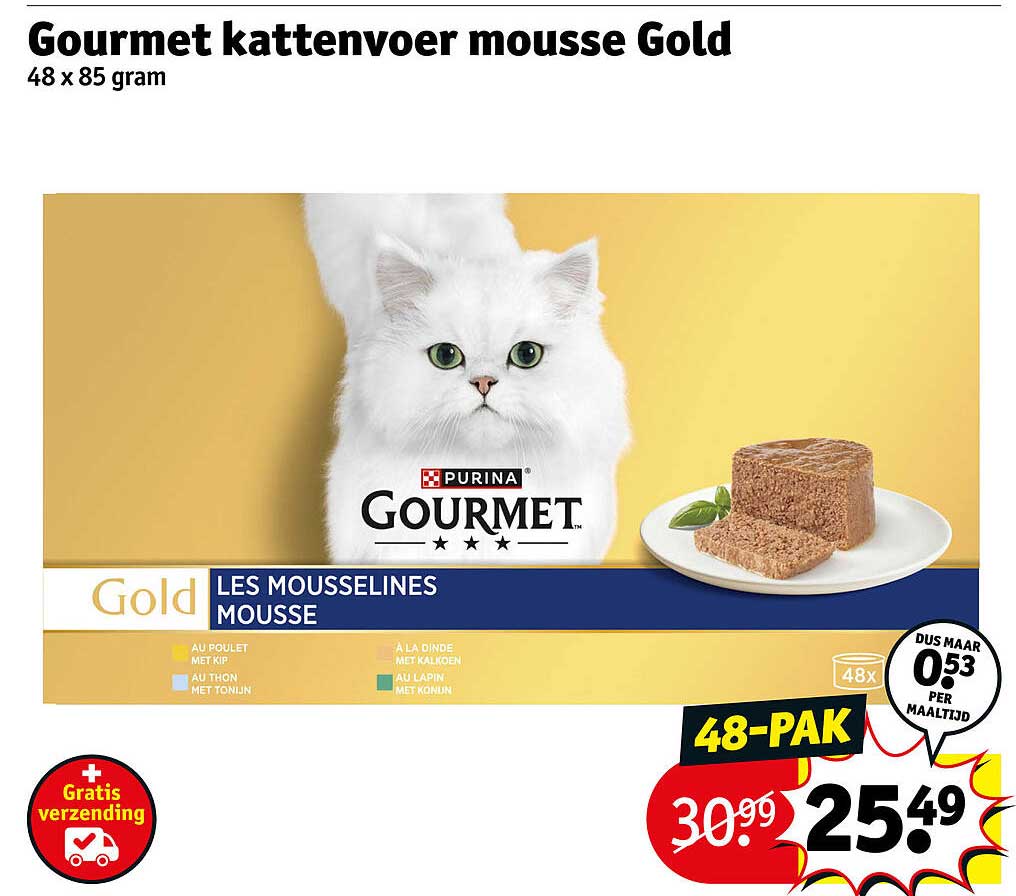 Gourmet kattenvoer mousse Gold 48 x 85 gram