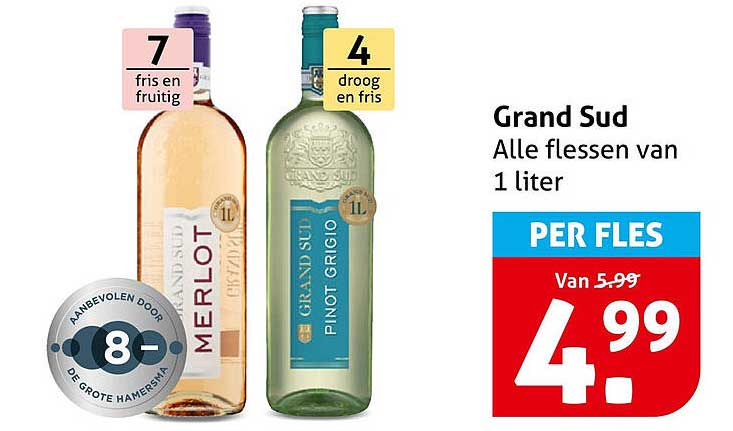 Grand Sud Alle flessen van 1 liter PER FLES