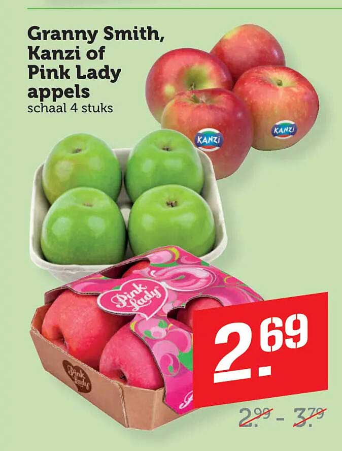Granny Smith, Kanzi of Pink Lady appels schaal 4 stuks