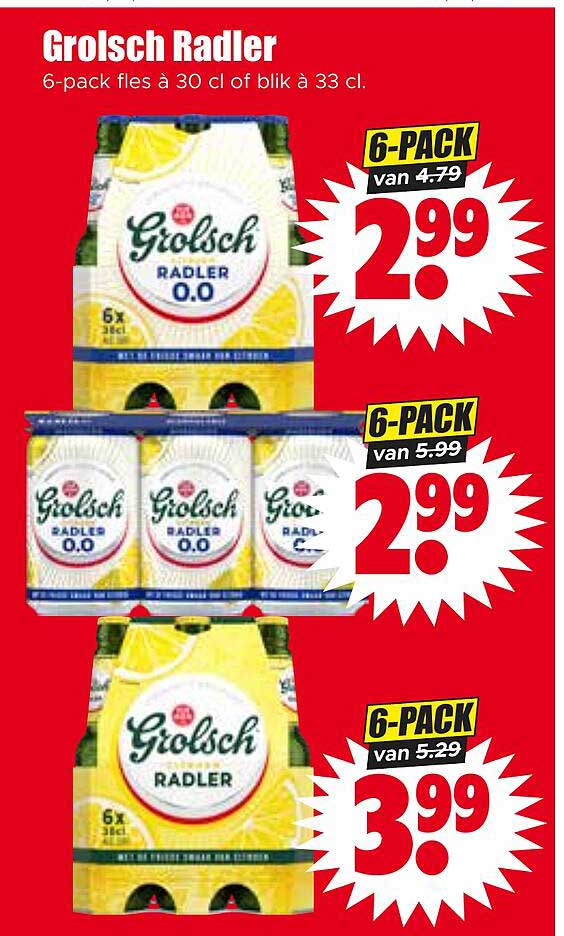 Grolsch Radler 6-pack fles à 30 cl of blik à 33 cl