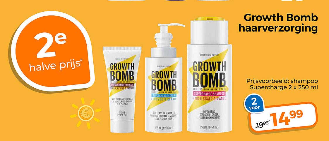 Growth Bomb haarverzorging 2e halve prijs
