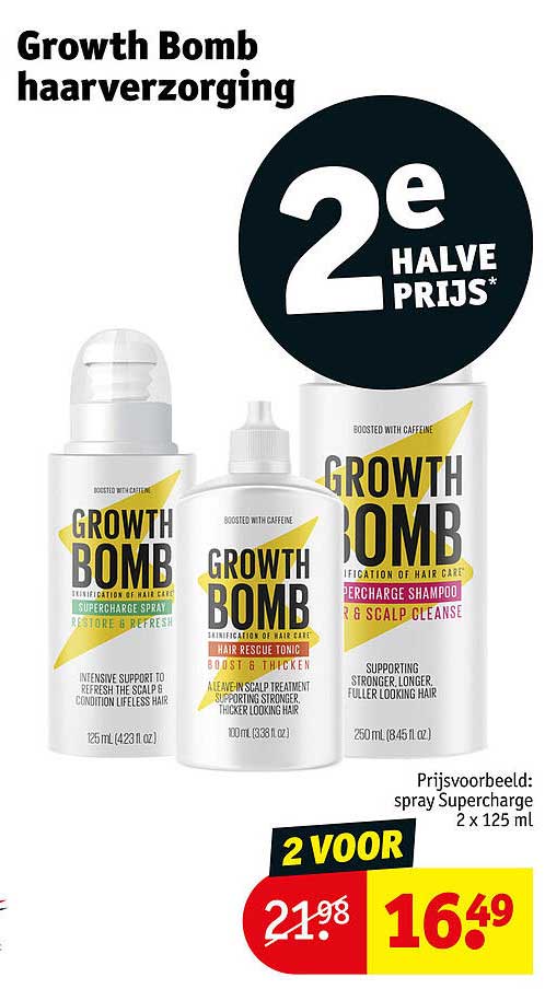 Growth Bomb haarverzorging 2e halve prijs