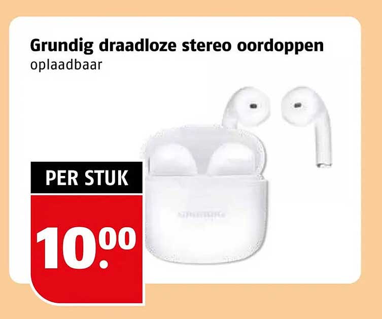 Grundig draadloze stereo oordoppen oplaadbaar