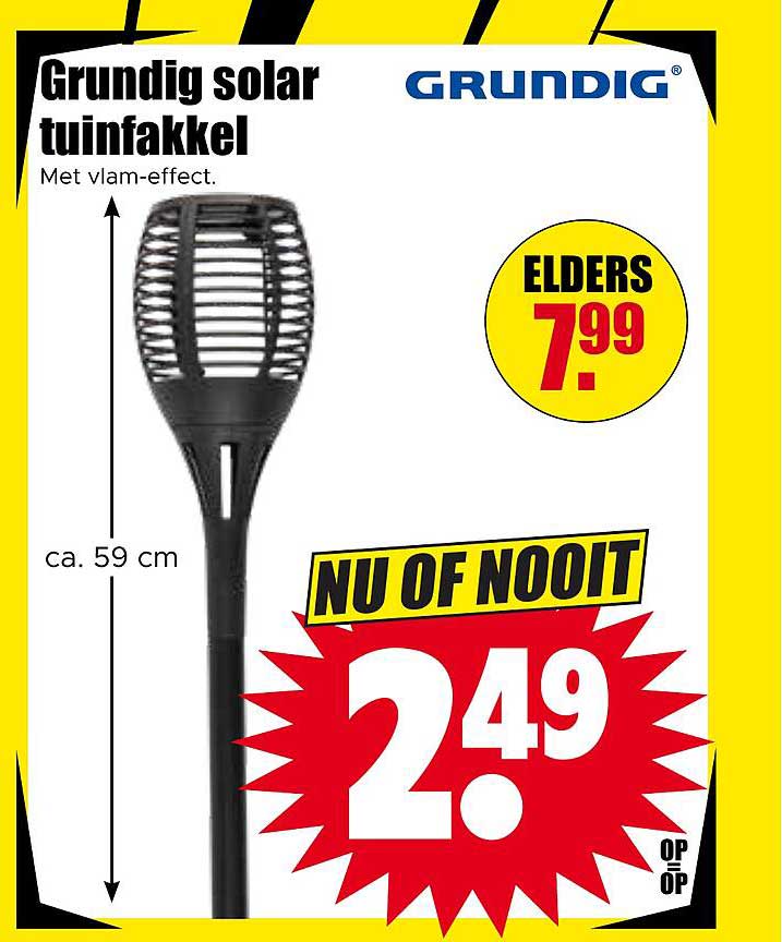 Grundig solar tuinfakkel Met vlam-effect. NU OF NOOIT