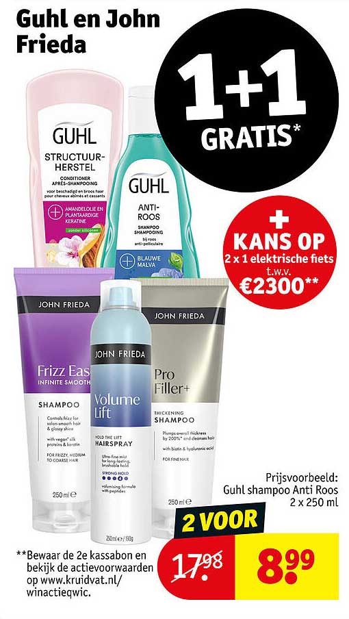 Guhl en John Frieda 1+1 GRATIS*