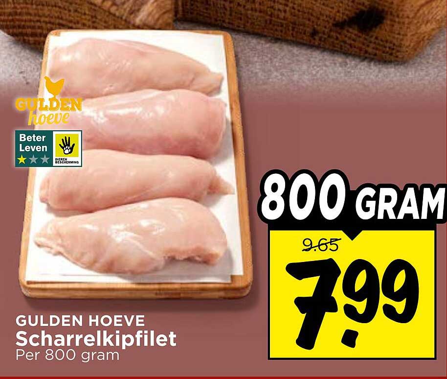 GULDEN HOEVE Scharrelkipfilet Per 800 gram