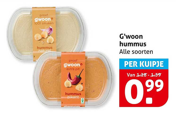 G'woon hummus Alle soorten PER KUIJPJE