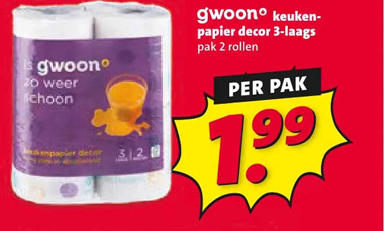 g'woon keukenpapier decor 3-laags pak 2 rollen