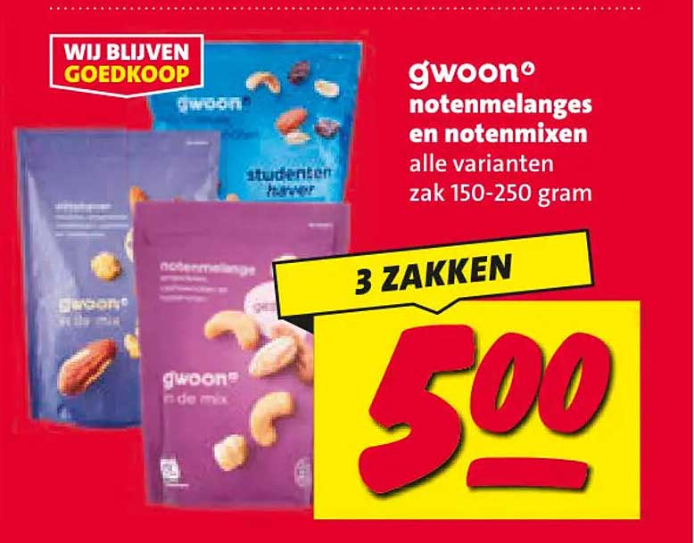 g'woon notenmengels en notenmixen alle varianten zak 150-250 gram 3 ZAKKEN 5,00