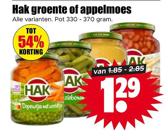 Hak groente of appelmoes