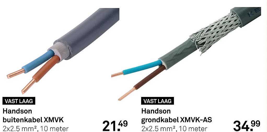 Handson buitenkabel XMVK 2x2.5 mm², 10 meter