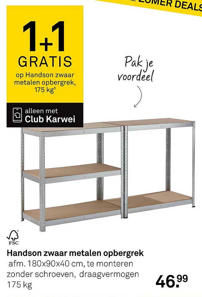 Handson zwaar metalen opbergrek 1+1 GRATIS