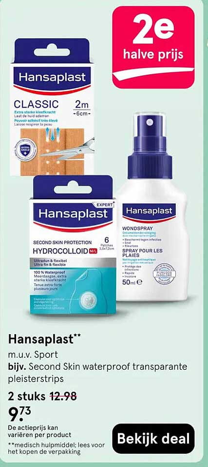 Hansaplast 2e halve prijs