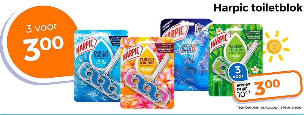 Harpic toiletblok 3 voor 300