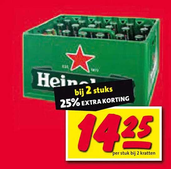 Heineken bij 2 stuks 25% EXTRA KORTING