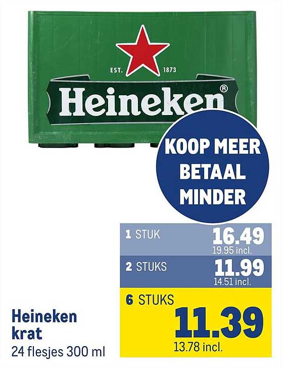 Heineken krat Koop meer betaal minder
