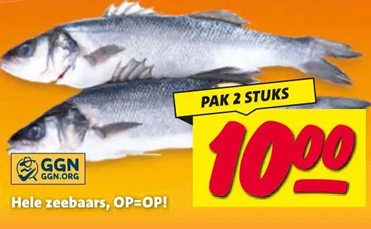 Hele zeebaars, OP=OP! PAK 2 STUKS